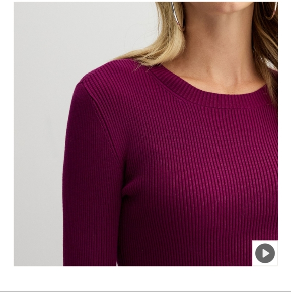 Nine West Crewneck Sweater Dress Color: Australian Orchid Size: LARGE (EUC) - Picture 3 of 14